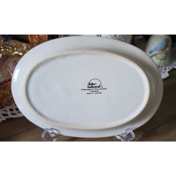 INTERNATIONAL Tableworks TERRACE BLOSSOMS - Gravy Boat with Underplate - Picture 5 of 7